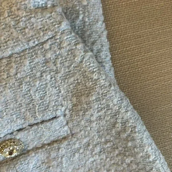 NWT Loves + Friends Revolve Balle Vest + Short Set of 2 Baby Blue Small Tweed